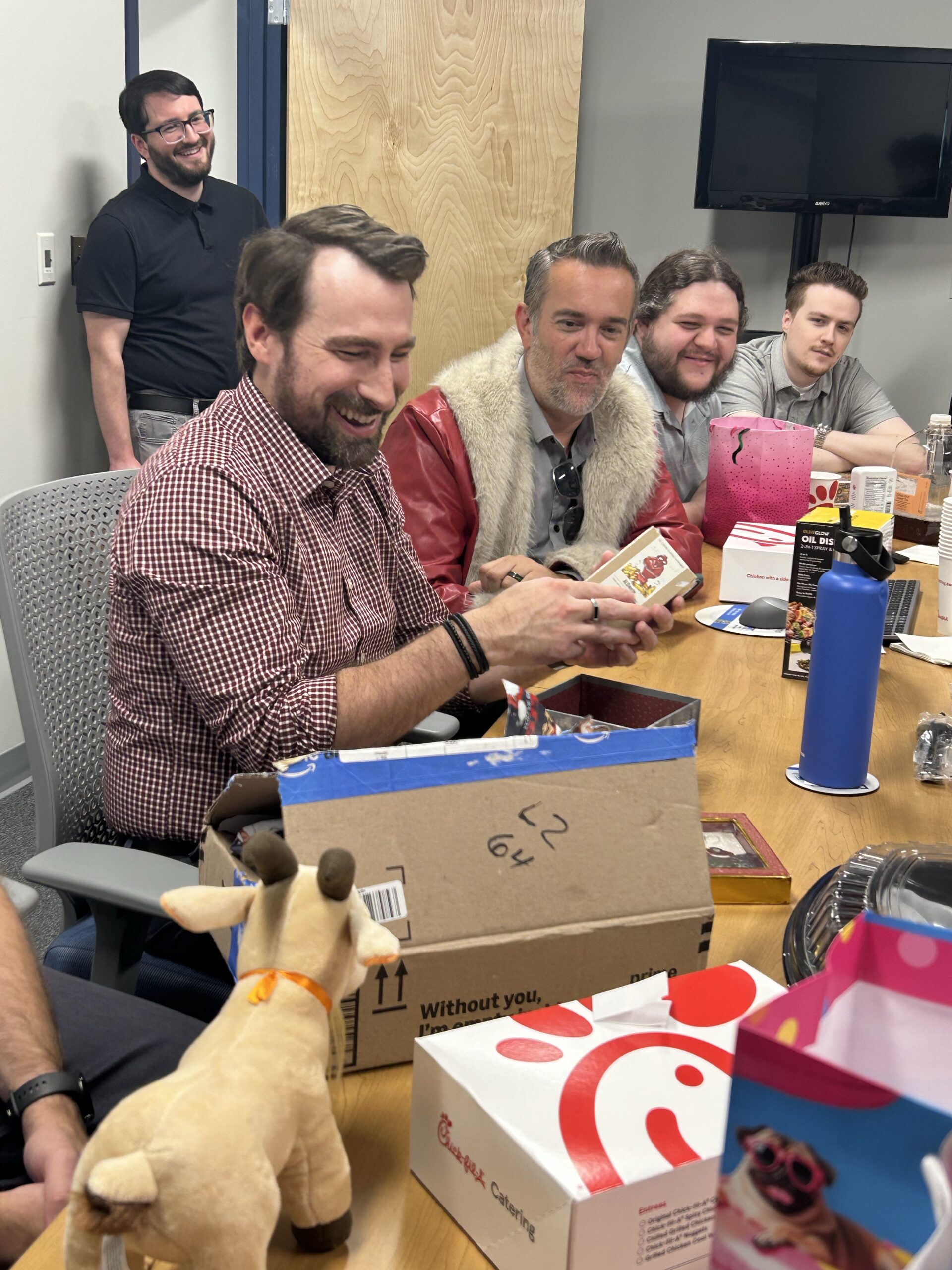 DDSystems team gathered for Christmas in July lunch and gift swap.